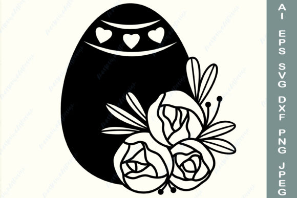 Easter Egg Svg, Egg with Flowers Svg