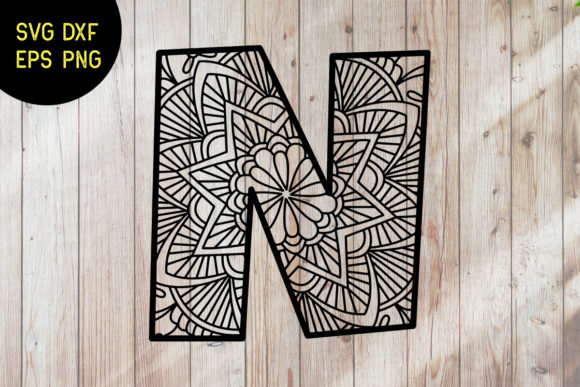 Mandala Alphabet N SVG Design