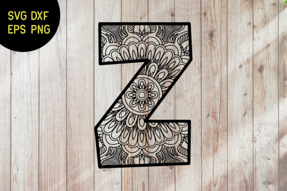 Mandala Alphabet Z SVG Design