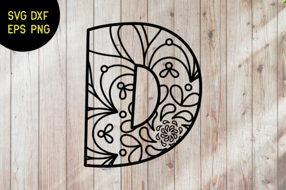 Mandala SVG Alphabet D Design
