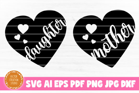 Mother Daughter Heart SVG